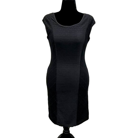 Marc New York by Andrew Marc Black Cap Sleeve Sheath Dress - Picture 1 of 14